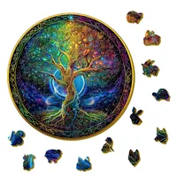 Wooden puzzle Tree of Life Gift box Exquisite gift Irregular animal shape puzzle Christmas personalized senior unique gift Famil 1