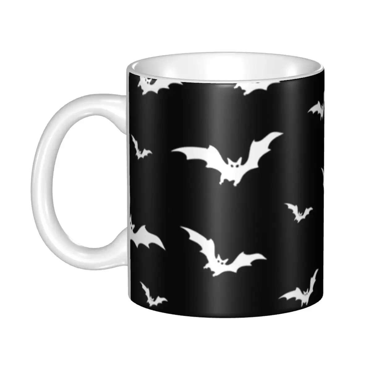 

DIY Bats Halloween Goth Occult Witch Ceramic Mugs Personalized Coffee Cups Creative Gift Outdoor Work Camping Beer Mug