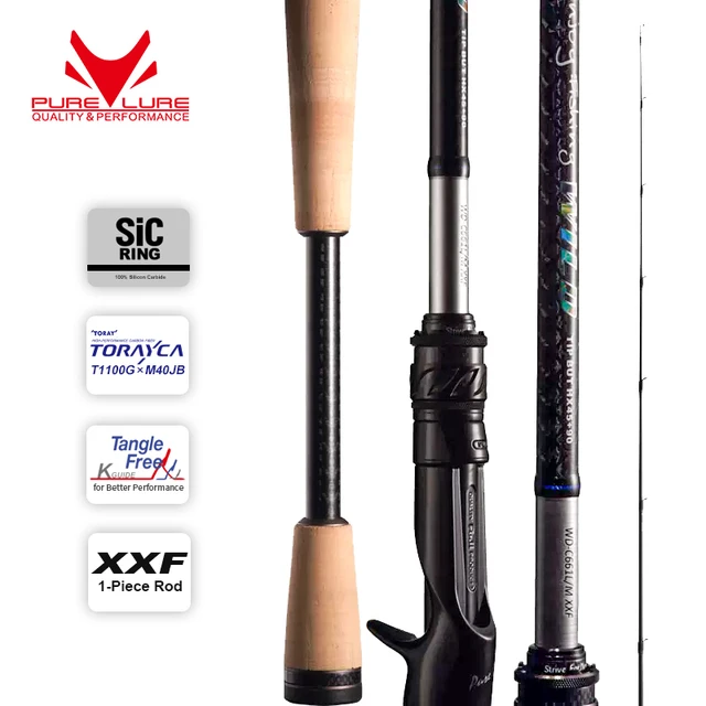 PURELURE WILD 1-Piece Rod All Fuji SIC Guide Rings Pike Rod Black