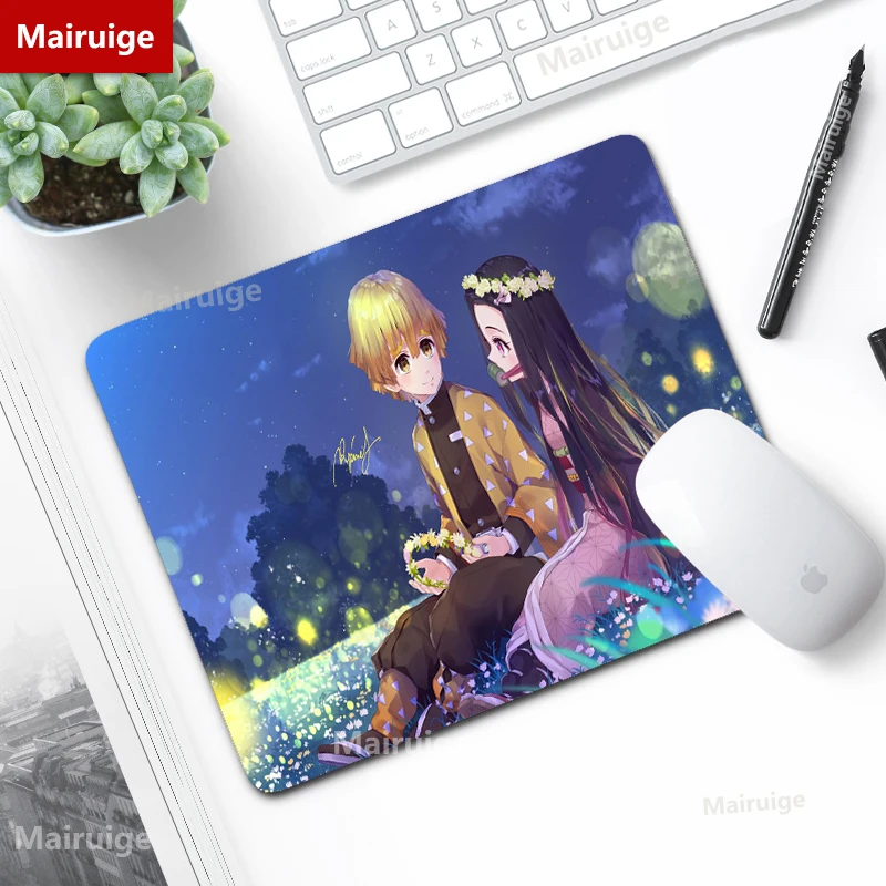 

220X180MM Demon Slayer Zenitsu Small Rubber Mouse Pad MousePad Gamer Kaeyboard Pad Cute Nezuko Gaming Accessories LOL Desk Mat