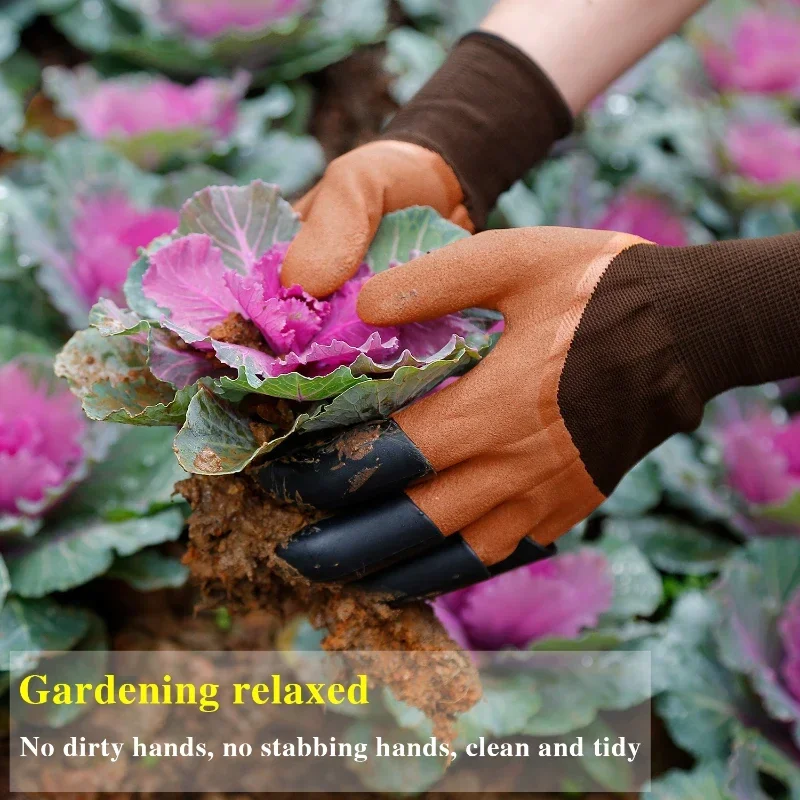 Garden Flower Planting Double Claw Gloves Waterproof and Anti Thorn Grass Pulling Latex Earth Digging and Horticultural Gloves 5