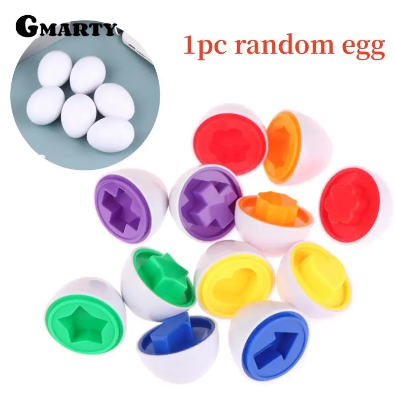 

1pc Random Eggs Shape Montessori Matching Color Educational Toys For Baby And Toddlers Recognition Sorter Learning Entertainment