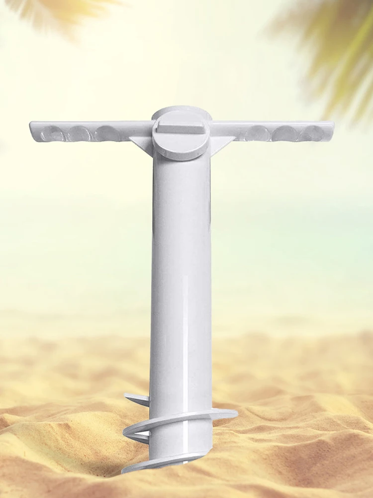 3/5 Spin Beach Umbrella Stand with Hook Inserts Spiral Umbrella Plug Equipment Ground Anchor Outdoor Travel Accessories