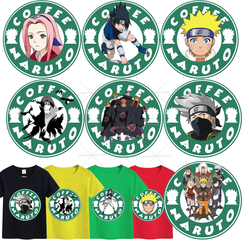 Uzumaki pegatinas de ropa para planchar, calcomanías térmicas de transferencia en caliente, Uchiha Sasuke, Hatake, Kakashi, Gaara, apliques para ropa|Figuras de - AliExpress