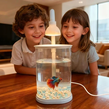 Starter Mini LED Tabletop Fish Tank Kit 1
