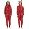 Christmas Matching Outfits for Family Elk Ear Hooded One-Piece Jumpsuit Romper Adults Kids Clothing Set Pajamas Xmas Look Pyjama 4