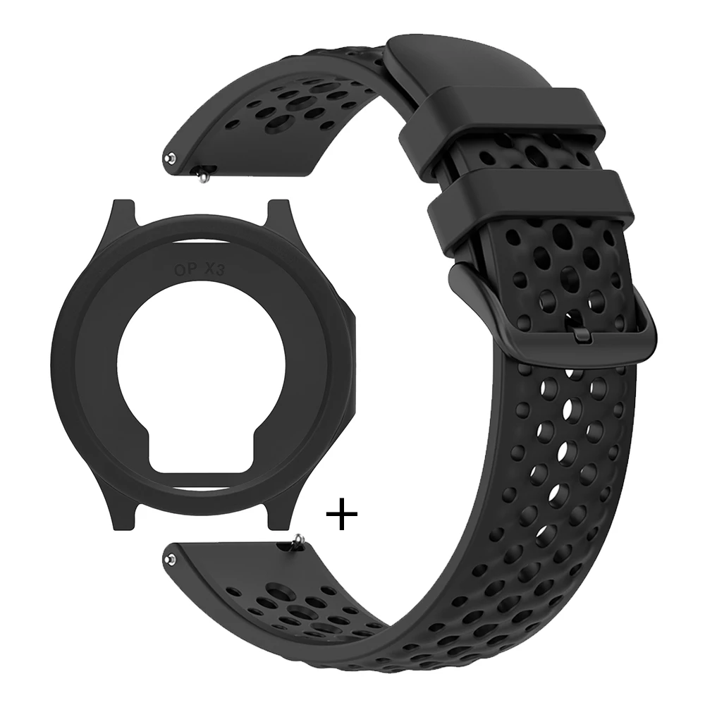 Silicone Watchband with Case - Soft Strap for Smartwatch Wristbands