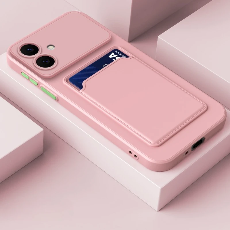 Luxury Matte Finish Phone Case with Built-in Card Slot