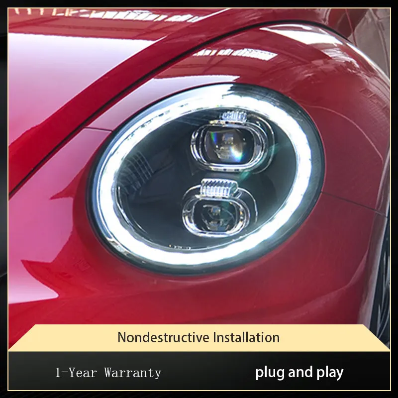 폭스바겐 VW 비틀 2013-2020 용 자동차 조명, LED 헤드 램프, DRL 업그레이드 렌즈, 방향 지시등, 자동차 액세서리