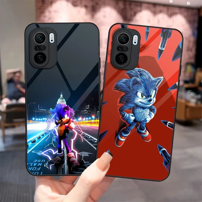 S-Sonic The H-Hedgehog Custodia In Vetro Per Xiaomi Pocof3 11 13 11T 12X 10 12Pro Lite Redmi Note 10 9 8 Pro 9T 9A Pocox3Pro
