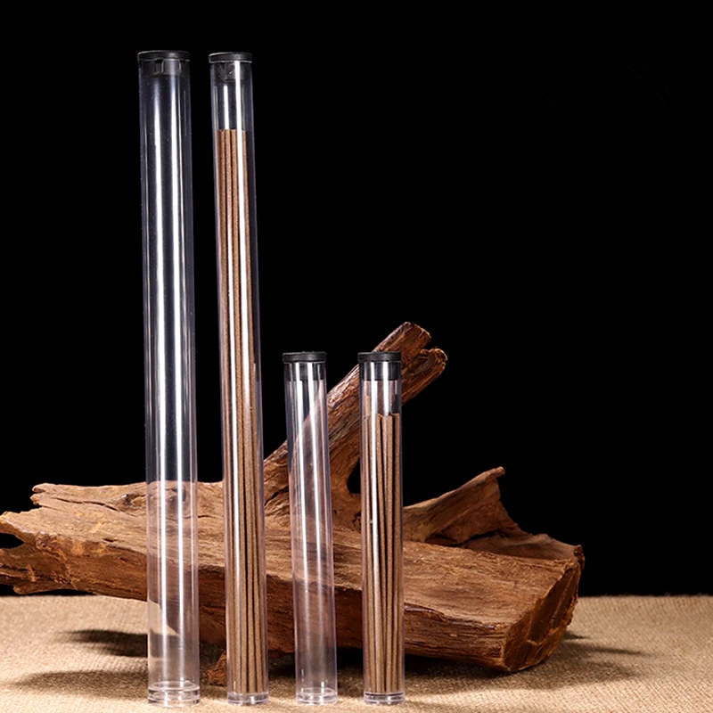 50pcs Empty Acrylic Container Clear Storage Tube Small Plastic Round Tubing with Caps Incense Joss Stick Bottle