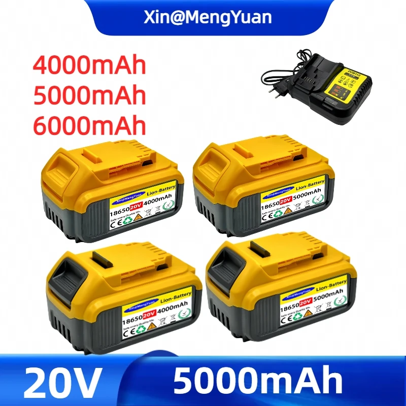 

Перезаряжаемая литий-ионная батарея для Dewalt DCB200, 20 в макс., новинка, Подлинная 20 в 12 а/ч, Dewalt DCB205 DCB201 DCB203 с зарядным устройством