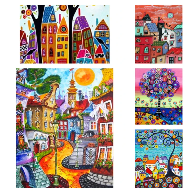 

Painting By Number Abstract DIY Kit HandMade Acrylic Paint House cross Decoration Art Picture By Numbers Unique Gift
