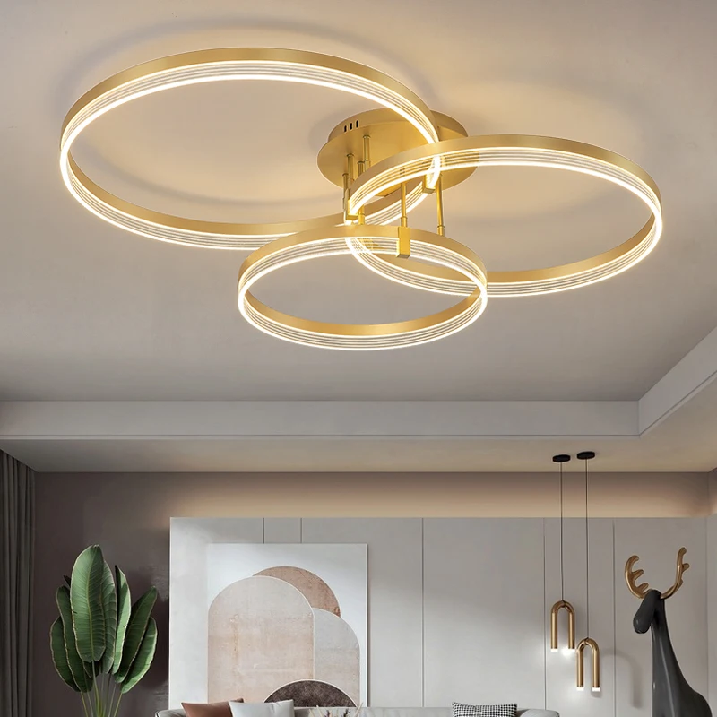 

Round Ring Ceiling Lamps Chandeliers Lighting For Living room Bedroom Home Decor Main Light Pendant Lamp Hanging Led Lights