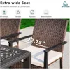 Outdoor Patio Rattan Wicker Chairs Set, Outdoor Patio Wicker Rattan Dining Chair Set of 4, 4 Woven Rattan Wicker Patio Chairs 2