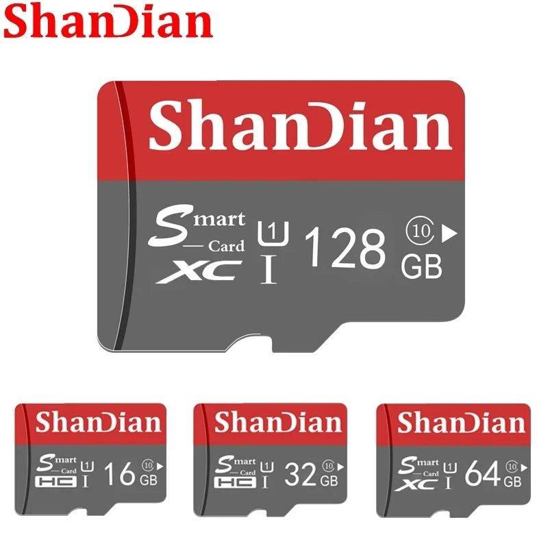 

SHANDIAN Smart SD Card 32GB High Speed Class 10 8GB 16GB 32GB Free Card Reader 64GB Mini SD Memory Card TF Card for Smartphone