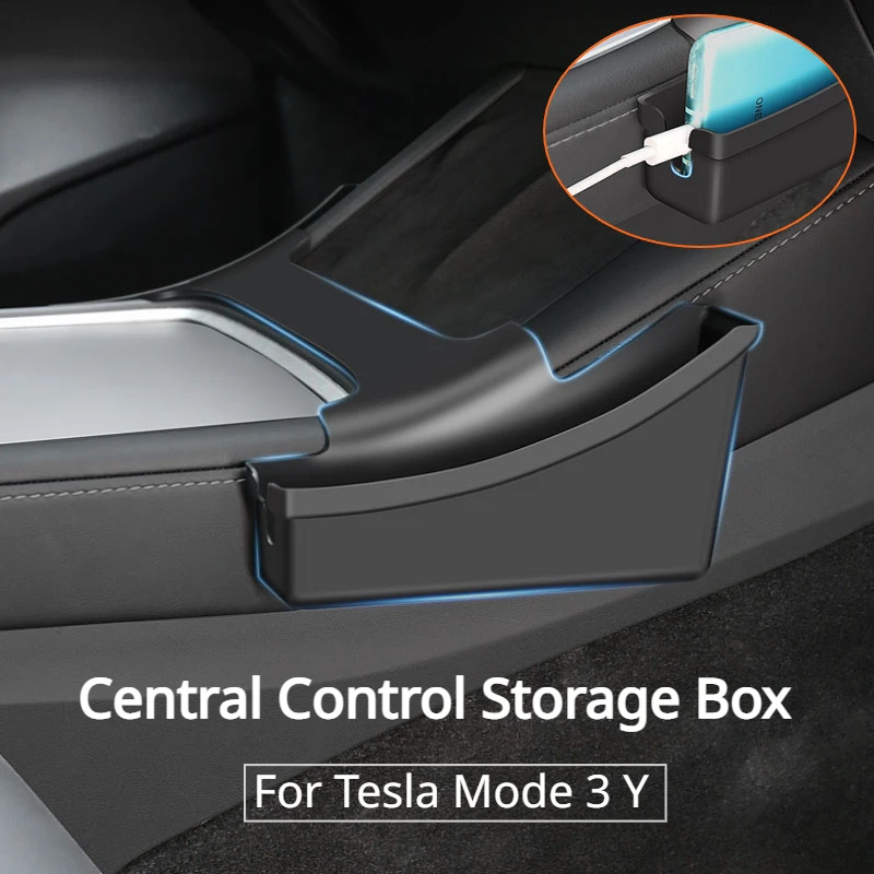 

Central Control Side Storage Box for Tesla Mode 3 Y Saddle Box Center Both Sides Console Organizer Tray Car Interior Accessories