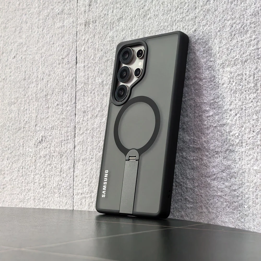 حافظة شحن مغناطيسية بحامل معدني لهاتف سامسونج جالا...