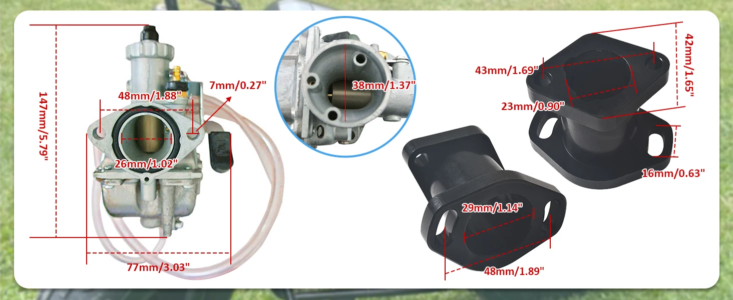 Bike Engine Go Kart Kit VM22 Carburetor Kit 26mm Carburetor For