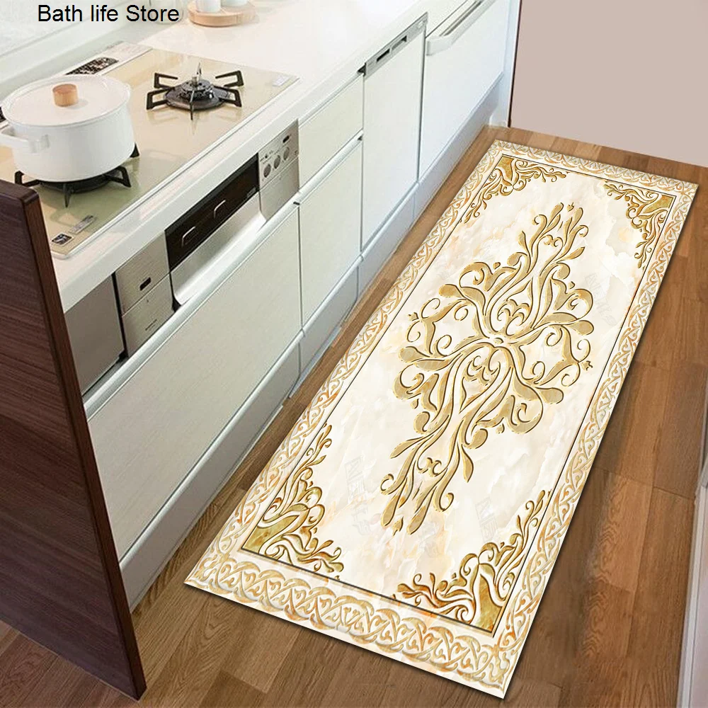 

Custom Nordic Kitchen Mat Entrance Doormat Bedroom Long Rug Home Hallway Bathroom Anti-Slip Floor Decoration Living Room Carpet