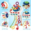 Development Baby Rattle Teether Toys Montessori Silicone Pull String Games Baby Toys 1 Year Teething Toys For Babies 6 12 Months 6