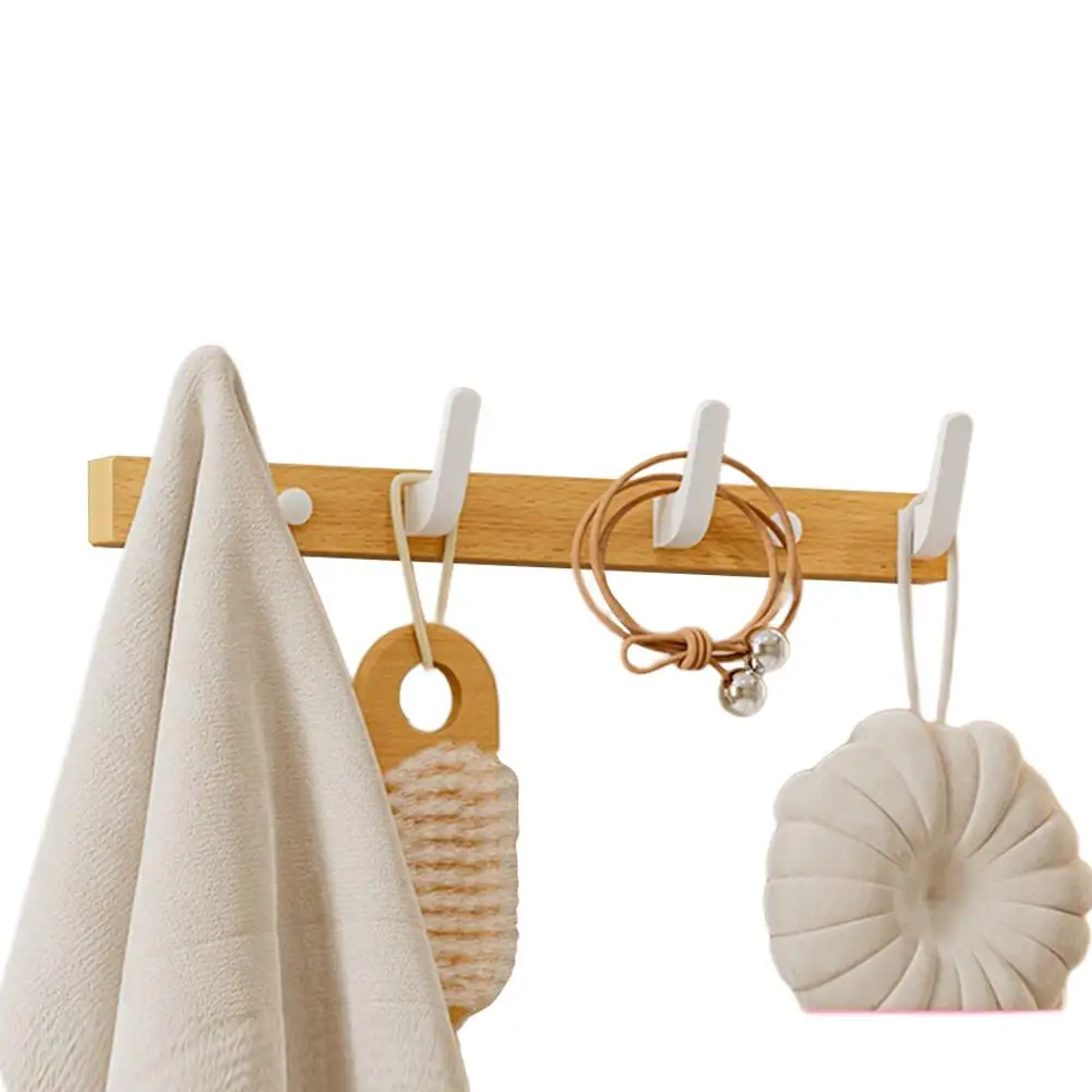 

Wooden Coat Hooks Strong Powerful Wall Mounted Wall Hangers Bathrooms Kitchen Accessory For Coat Hat Towel Robes