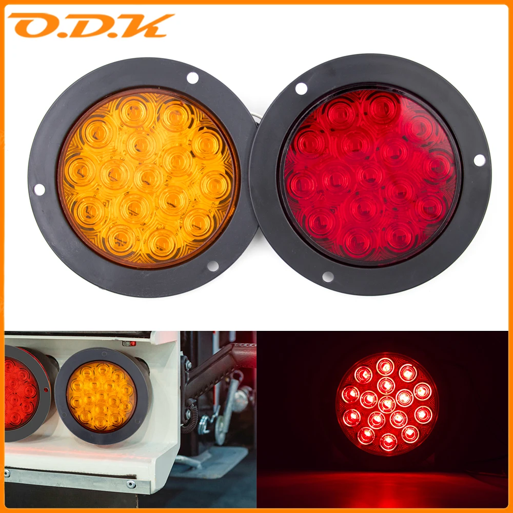 12V 24V 2連 ロケット LED クリア レトロ デザイン テールランプ 赤 白
