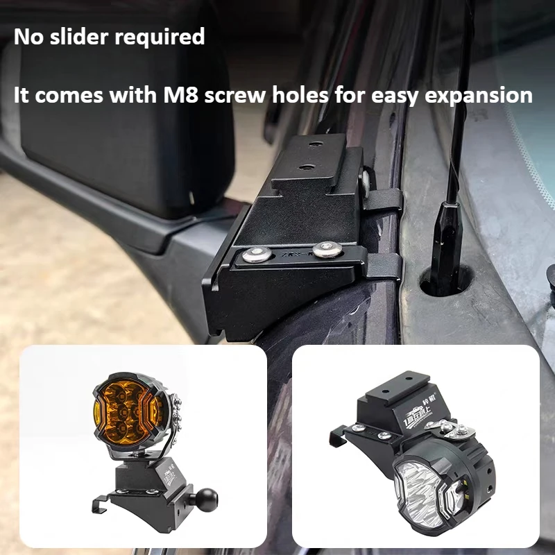 For Chevrolet Silverado ZR2 Car A Pillar Led Spotlight Bracket Front Engine Hood Quick Release Dual Guide Rail Expansion Stand detail image 2
