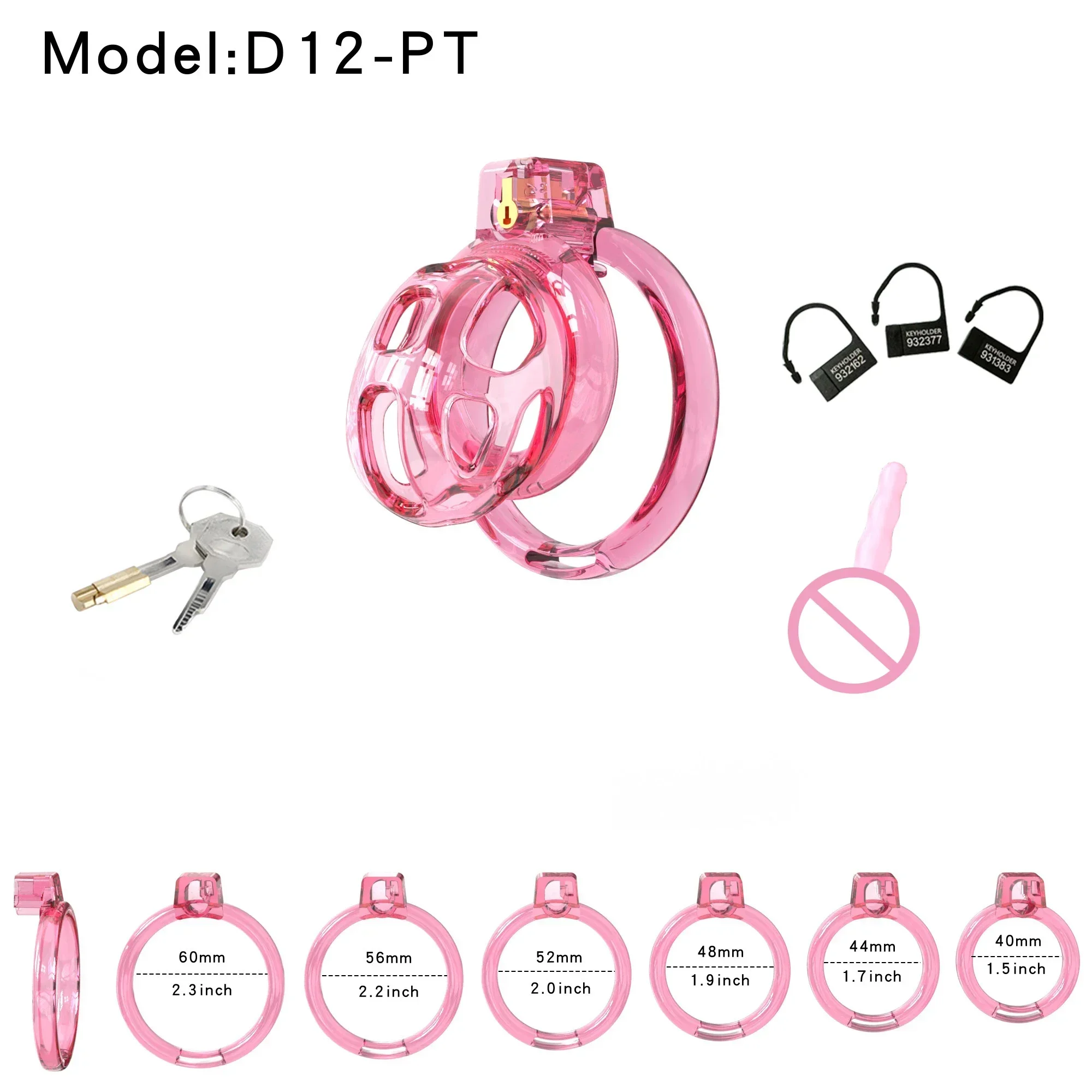 Soft Rubber Cobra Chastity Cage Six Size Base Rings Three Styles Sissy Locking Abstinence Device 18+