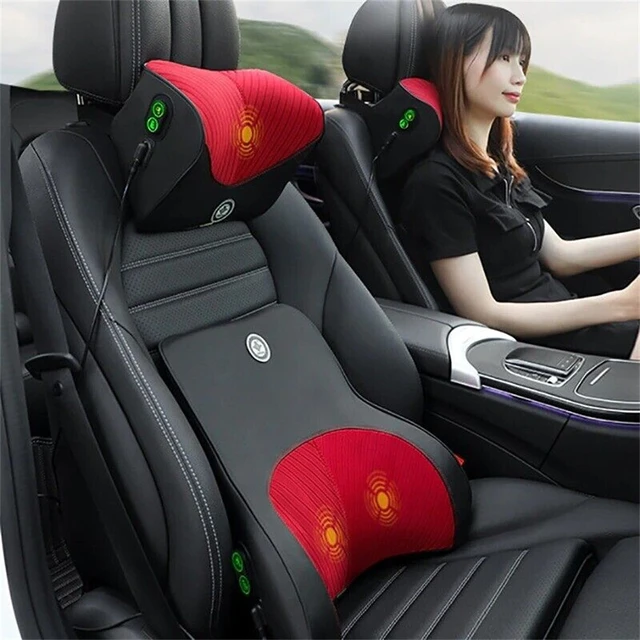 Back Pillow Car Seat Back Support Electric Massage Lumbar for Car Office  Seat Support Health Care Lumbar Pad Auto - AliExpress