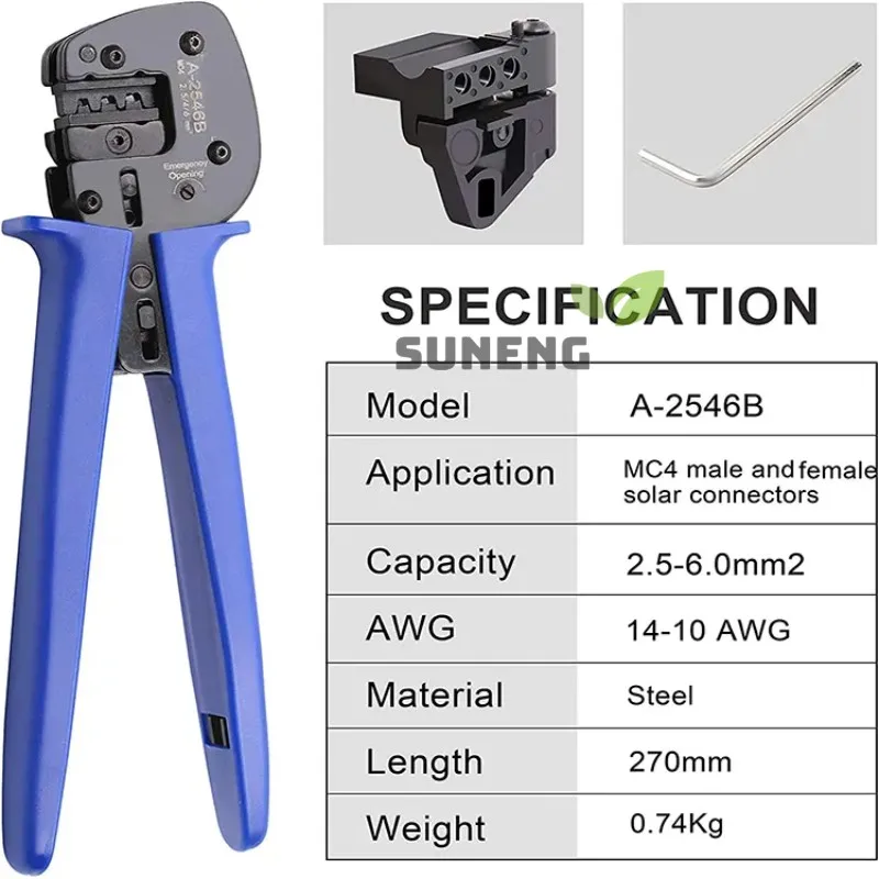 Crimping Pliers Solar Tools Solar Panel Mounting Tool Solar PV Tool Kits Crimper For Solar Wire 4MM2 6MM2