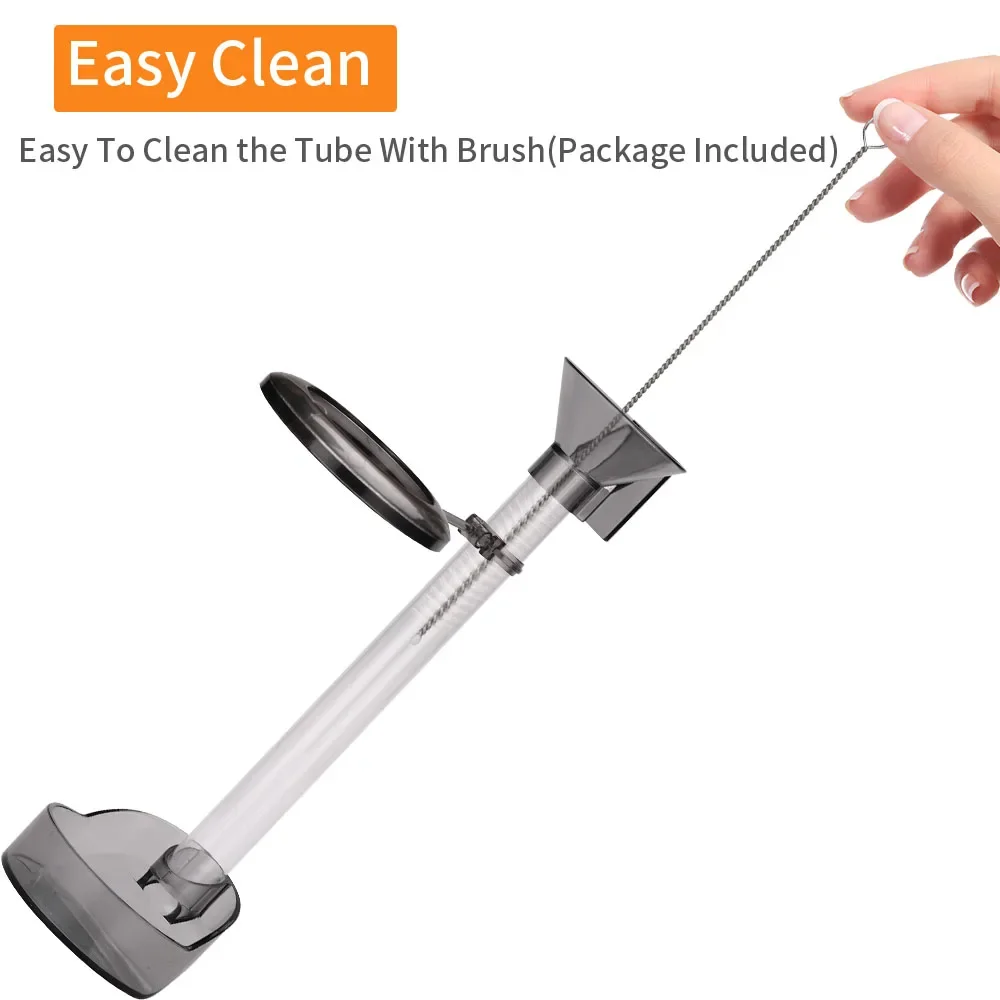 Acrylic Aquarium Feeder Tube Bowl Feed Small Fish Shrimp Food Feeding Fish Tank Feeder Circle 21-38cm Telescopic