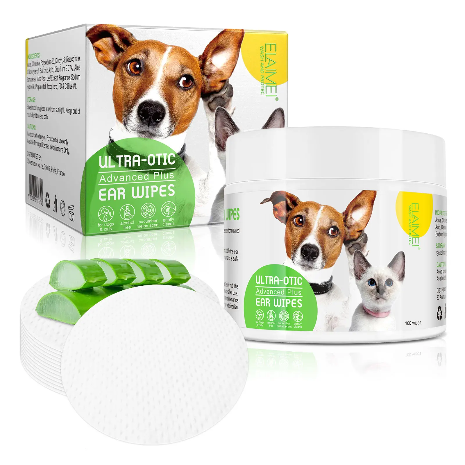

100 Pieces New Pet Ear Cleaning Cotton Pads Clean Cat And Dog Ear Canals And Pet Ear Care Pet Grooming Supplies