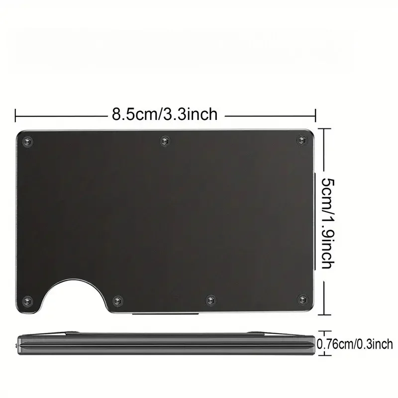 Slim RFID Protection Aluminum Card Holder Wallet with Elastic Back Pouch - Unisex Travel Purse
