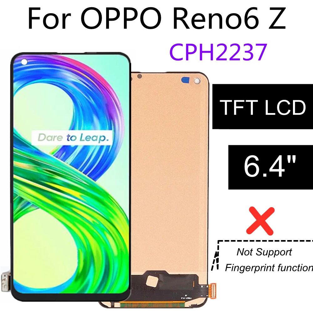 6.40" Tft Lcd For Oppo Reno 6Z Lcd Display Touch Screen Assembly Replacement For Oppo Reno6 Z Cph2237 Lcd Display