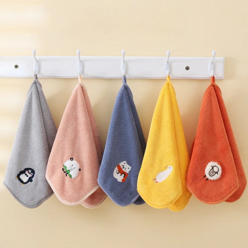 Cotton Baby Bath Towel Cute Coral Velvet Absorbent Face Hand Towel Kids Wipe Washcloth Newborn Infant Kids Shower 25*50cm