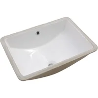 Undermount Bathroom Sink 18x14 Inch White Rectangular Ceramic Bathroom Sink Deep Basin with Overflow Vanity Basin Hand Basin 1