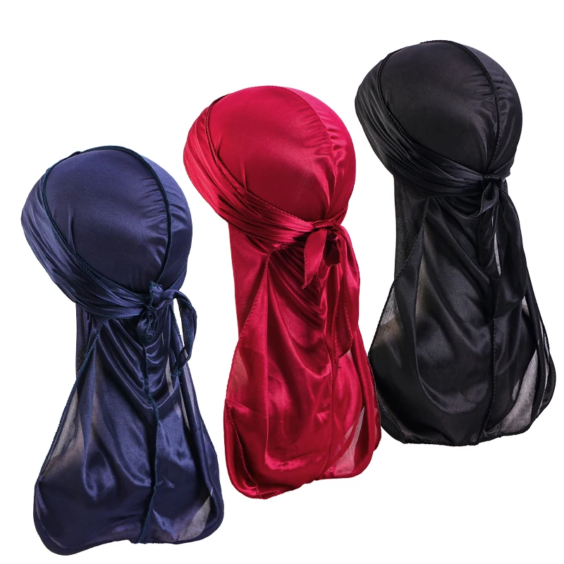 3PCS-LOT-Unisex-Silky-Durag-Turban-Hat-Wigs-Biker-Headwear-Headband ...