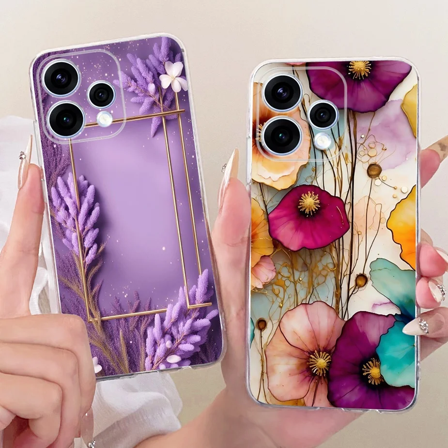 Colorful Flowers Painted Soft Slim Phone Case