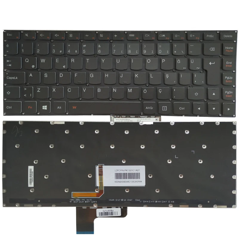 Teclado Retroiluminado Russo Brasil Turquia Reino Unido para Lenovo Ideapad E3170 E3180 Yoga 13 14 Não Apto Yoga Pro Novo - Imagem 4