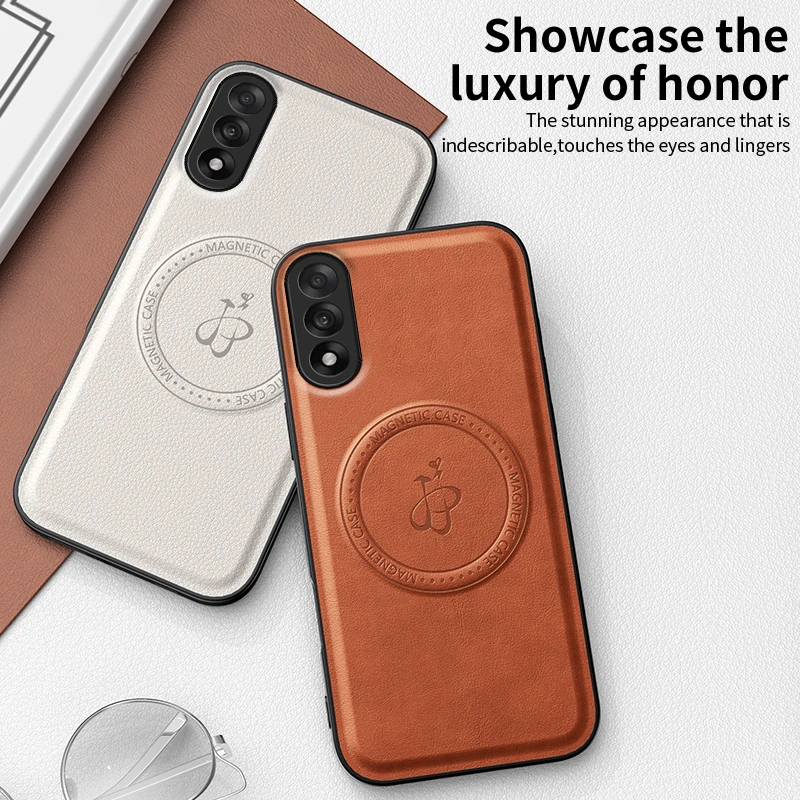 Magnetic Wireless Charging PU Leather Protective Case and Hard Back Cover