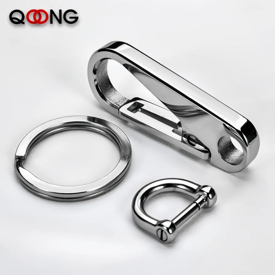 QOONG Präzision Verdickter Schlüsselbund 316L Edelstahl Auto Schlüsselbund Ring Kette Taille Hängen männer Kreative Geschenk Anhänger Y91