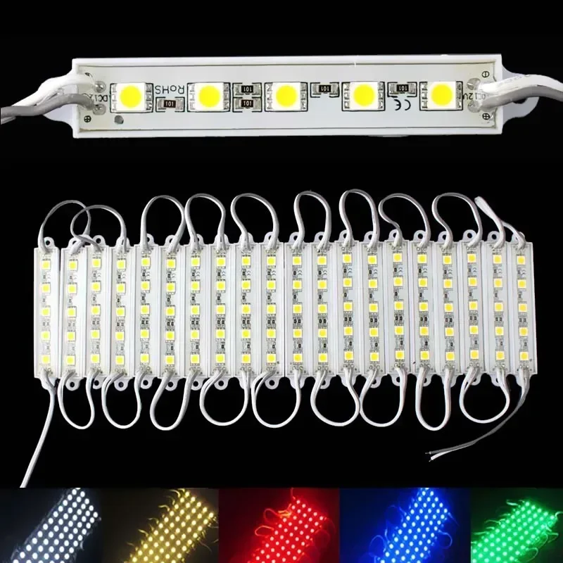 20-Pack 5 LED Module Light SMD 5050 DC 12V IP65 Waterproof Shop Advertising Decor Lamp Signboard Letter Light-box LED Backlight
