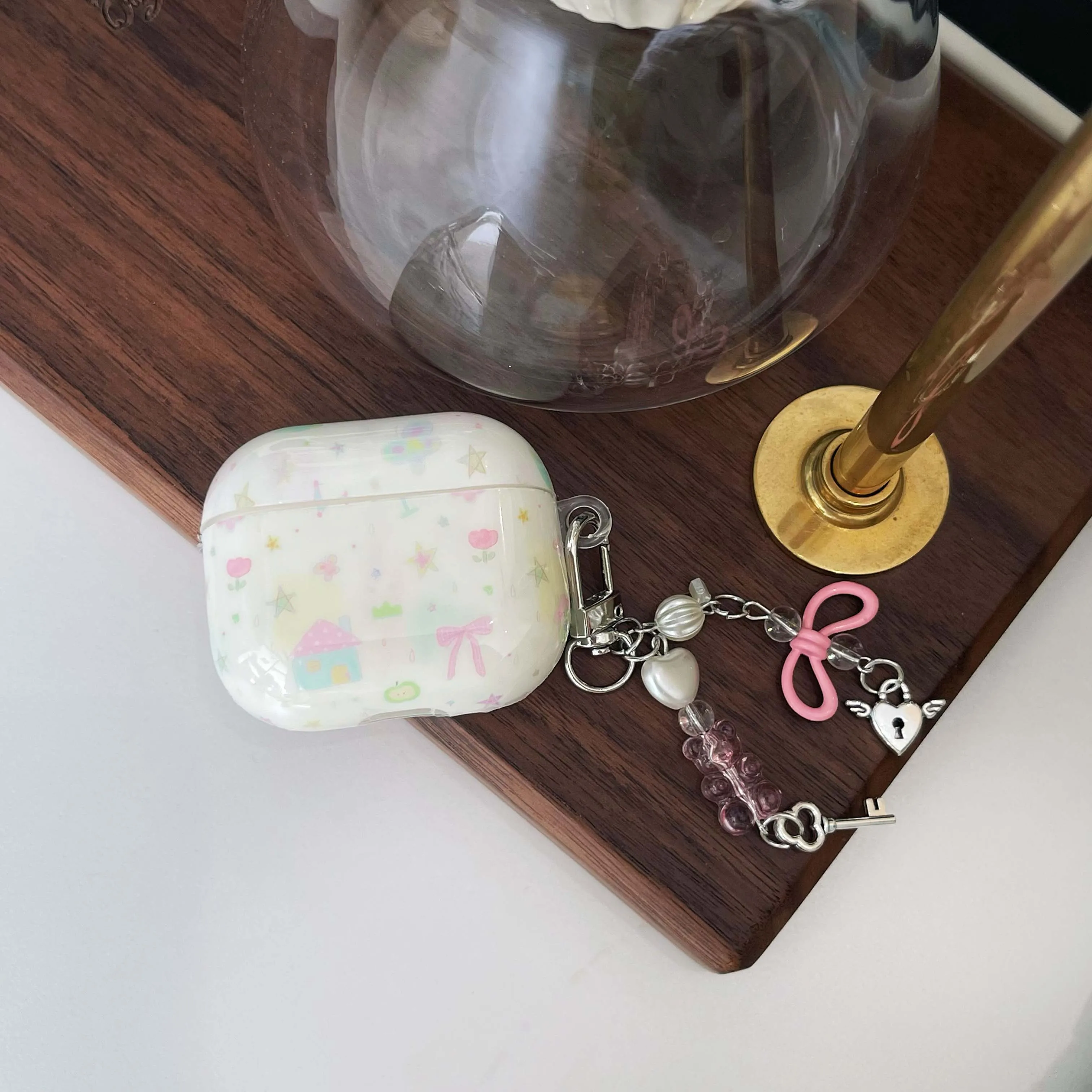 Cartoon stars bow graffiti ins cute cool earphone case imd wireless