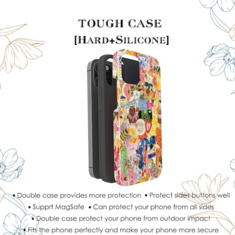 Serene Living Collage Magnetic Shockproof Phone Case with Hard Acrylic Cover