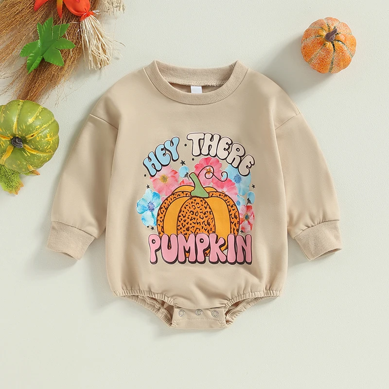 

Halloween Baby Girls Boys Long Sleeve Sweatshirts Rompers Clothes Pumpkin Letter Print Toddler Jumpsuits For Newborn Playsuit