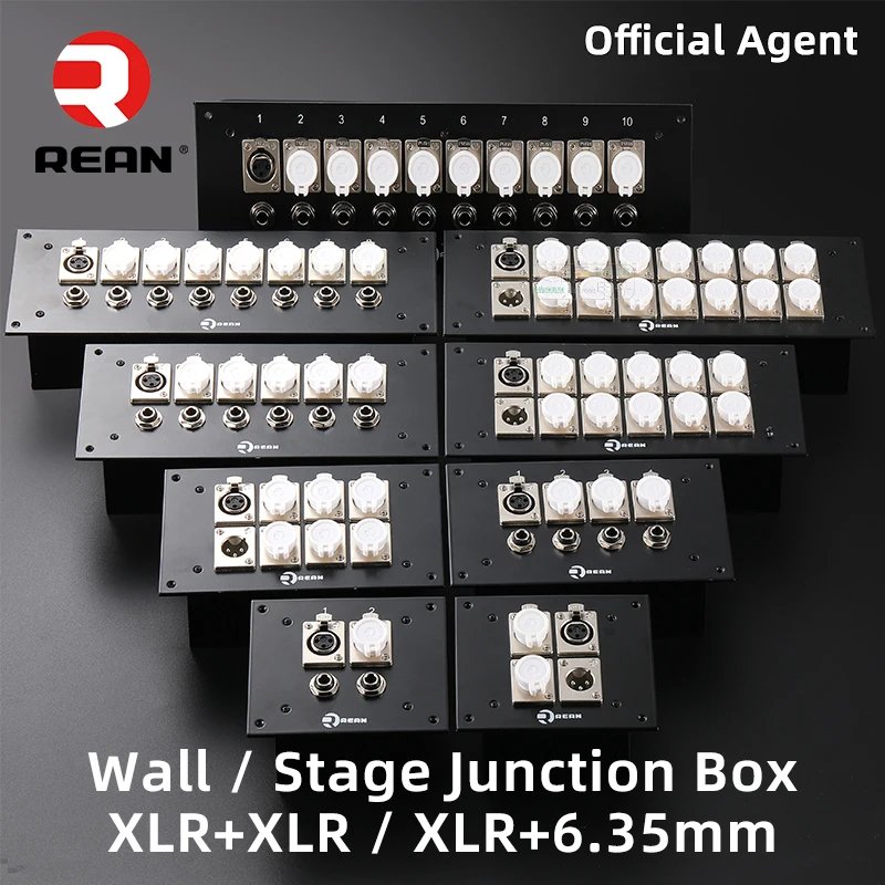 NEUTRIK REAN Wall Audio Junction Box Stage Recording Studio 2 4 6 8 10 Way XLR to 6.35mm XLR 3