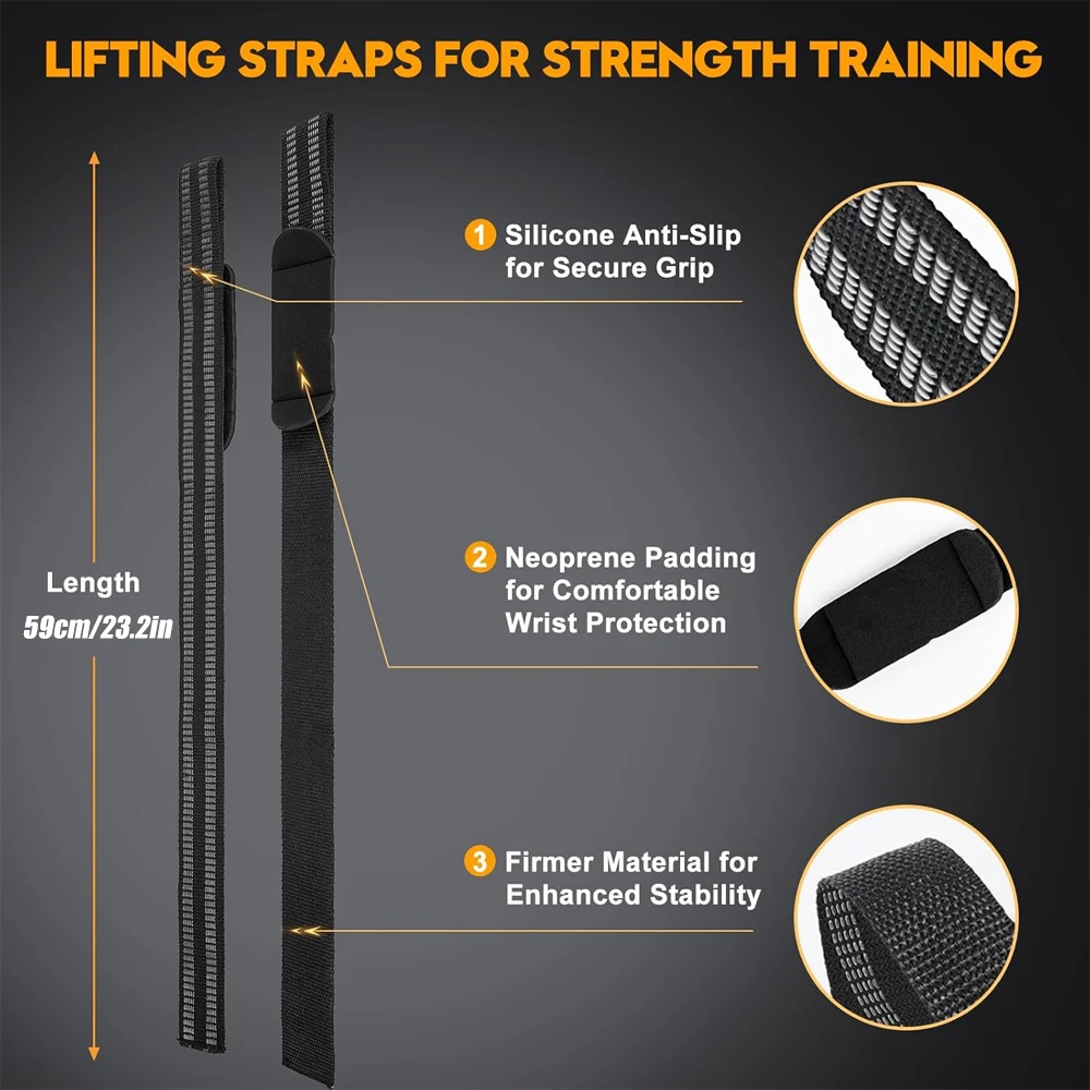 1쌍 역도 스트랩, 남녀 공용 패딩 손목 데드리프트 스트랩, 파워리프팅용 손목 리프팅 스트랩