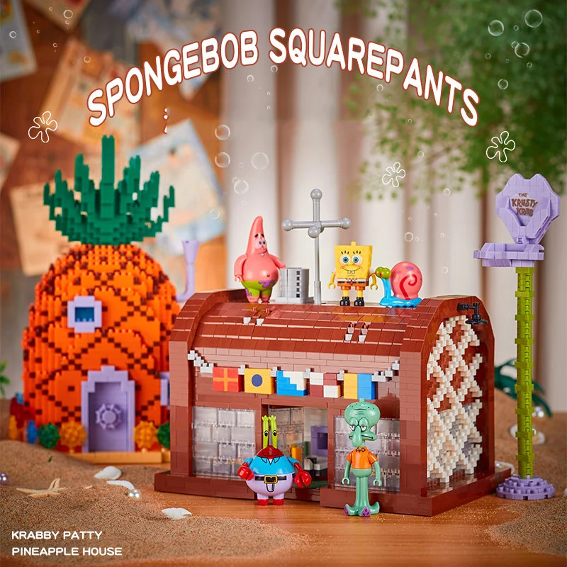 SpongeBob SquarePants Pineapple House Building Blocks Krabby Patty