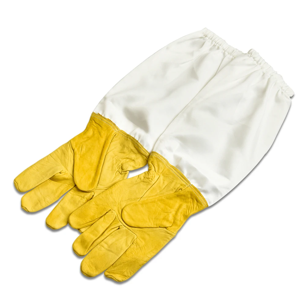 1 Pair M/L/XL/XXL Beekeeping Gloves Durable Vented Cotton Sleeves Anti-bee Professional Grade Beekeeping Gloves Beekeepers Tool